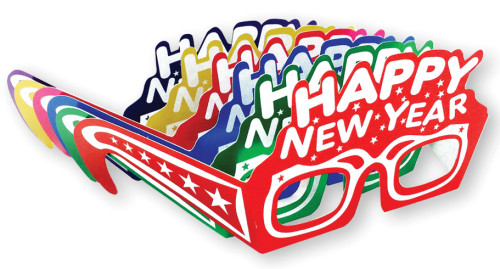 ASSORTED HAPPY NEW YEAR EYEGLASSES - PACK OF 50