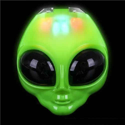 8'' LIGHT UP ALIEN MASK - 2 CR2016 BATTERIES INCLUDED & REPLACEABLE
