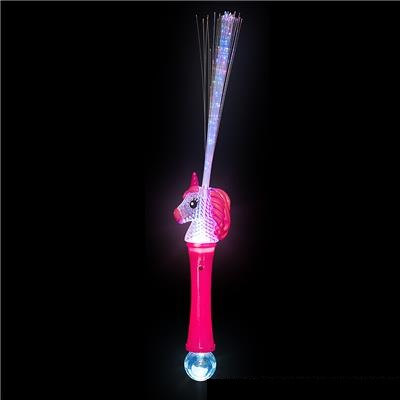 BAGUETTE DEL LICORNE AVEC FIBRE OPTIQUE - 4 BATTERIES AG13 INCLUSES & REMPLAÇABLES - PAQUET DE 12
