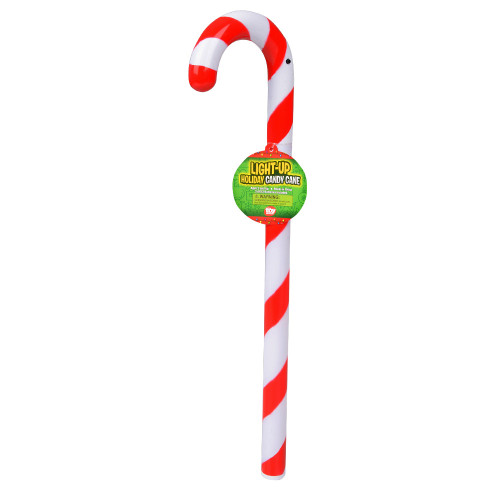 LIGHT-UP CANDY CANE WAND 16 INCHES WITH 3 BATTERIES AG13 INCLUDED #2066