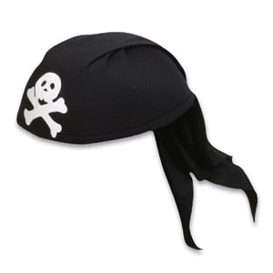 CHAPEAU FOULARD DE PIRATE - NOIR (DISC)