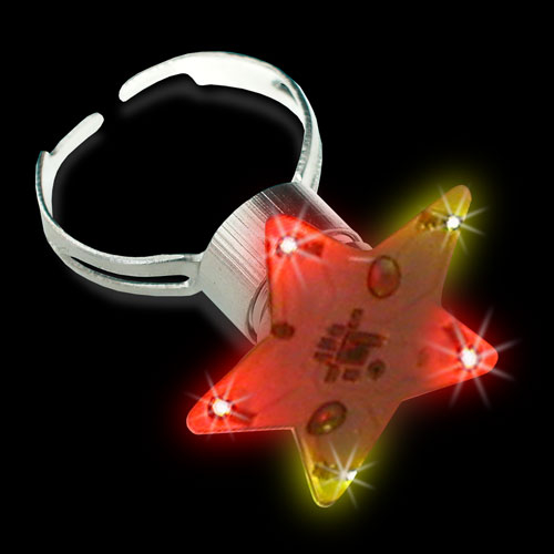 STAR CHASER RING - RED AND BLUE - PACK OF 12