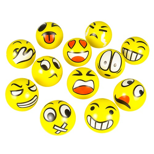 3'' SQUEEZE EMOJI BALL - PACK OF 12