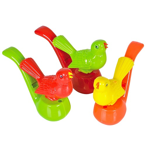 4'' WATER BIRD WHISTLE - PACK OF 12 - ASSORTED