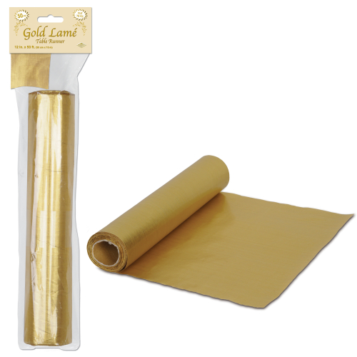 LAME TABLE RUNNERS 12" x 50' - GOLD - PACK OF 6
