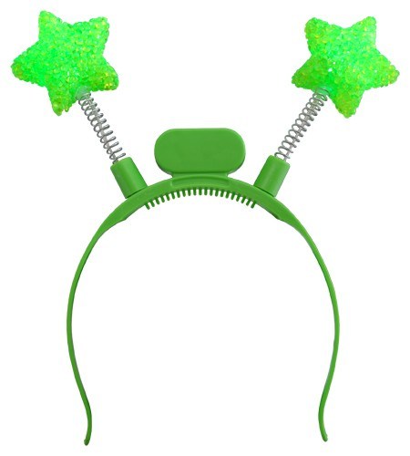 GREEN STAR FLASHING LED BOPPERS - PACK OF 12 - 3x AG13 BATTERIES INCLUDED & REPLACEABLE