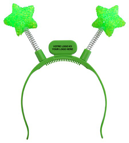 GREEN STAR FLASHING LED BOPPERS - PACK OF 12 - 3x AG13 BATTERIES INCLUDED & REPLACEABLE #79