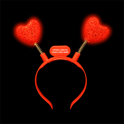 RED HEART FLASHING LED BOPPERS - PACK OF 12- 3X AG13 BATTERIES INCLUDED & REPLACEABLE #87