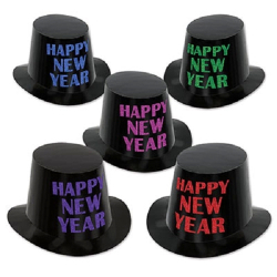 MIDNIGHT PARTY CHAPEAU HAUTE-FORME - ASSORTIS - PAQUET DE 25