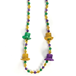 GLITTER HAT NECKLACE - PACK OF 12