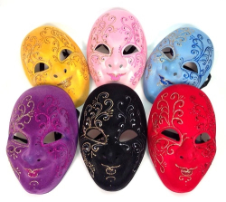 FULL FACE MASK VELVET FINISH - PACK OF 12 - ASSORTED