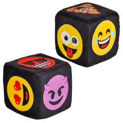 PLUSH EMOTICON DICE - PACK OF 12