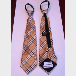 BLING CHECKERED TIE- BEIGE- (DISC.)