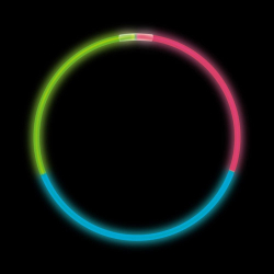 GLOW NECKLACE 22" - TRICOLOR - TUBE OF 50