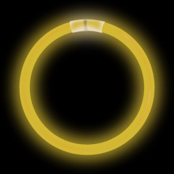 BRACELET LUMINEUX 8" - JAUNE - TUBE DE 50