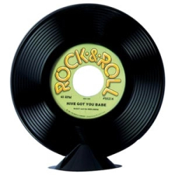PLASTIC RECORD CENTERPIECE 9"