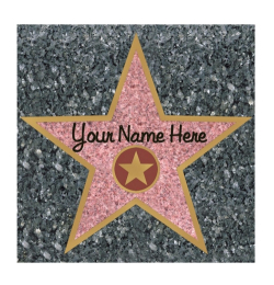 APPLIQUE PROMENADE DES ETOILES D'HOLLYWOOD (A COLLER) 11" X 11.5"