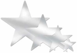 DIE CUT SILVER FOIL STAR 9"