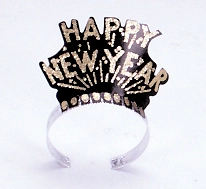 BLACK TIARAS WITH GOLD GLITTER - PACK OF 72