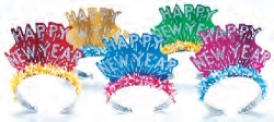 TIARAS HAPPY NEW YEAR AVEC FRANGE - PAQUET DE 72