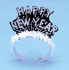 TIARAS NOIR &ARGENT AVEC FRANGE - PAQUET DE 72