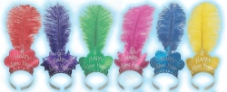 TIARAS COULEURS ASSORTIES AVEC PLUME - PAQUET DE 72