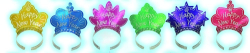 TIARAS A PAILLETTE - ASSORTIES - PAQUET DE 72