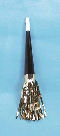 FLUTES 9" NOIR AVEC FRANGE OR - PAQUET DE 72