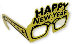 GOLD HAPPY NEW YEAR EYEGLASSES - PACK OF 50