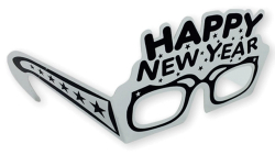 LUNETTES ARGENT HAPPY NEW YEAR - PAQUET DE 50