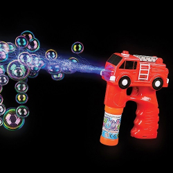 PISTOLET A BULLES SON & LUMIERE CAMION DE POMPIER 5" - 3 BATTERIES AA INCLUSES & REMPLAÇABLES
