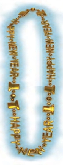 COLLIER HAPPY NEW YEAR OR - PAQUET DE 25
