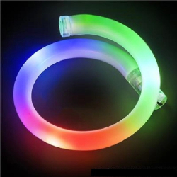 8'' RAINBOW LED FLASHING TUBE BRACELET - BATTERIES INCLUDED - PACK OF 12