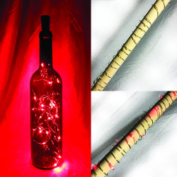 LED BOTTLE CAP LIGHT - RED - (20 LED) - 3 AG13 BATTERIES INCLUDED & REPLACEABLE