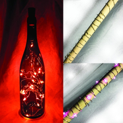 LED BOTTLE CAP LIGHT - PINK - (20 LED) - 3 AG13 BATTERIES INCLUDED & REPLACEABLE