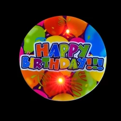 BADGE LUMINEUX HAPPY BIRTHDAY