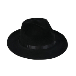 FELT GANGSTER HAT - BLACK