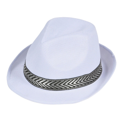 CHAPEAU MESH BORDURE DOREE - BLANC