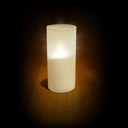 LED CANDLE LIGHT WITH FROSTED VASE - 2XAAA BATTERIES NOT INCLUDED