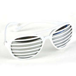 SLOTTED MIRROR SUNGLASSES - WHITE - PACK OF 12