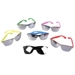 MIRRORED LENS SUNGLASSES - ASSORTED NEON - PACK OF 12 (DISC)
