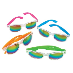 LUNETTES DE SOLEIL NEON LENTILLES ARC-EN-CIEL - PAQUET DE 12 - ASSORTIES