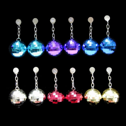 DISCO BALL EARRING - ASSORTED - PACK OF 12 PAIRS