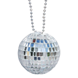 DISCO BALL NECKLACE ON CHAIN 2" - PACK OF 12