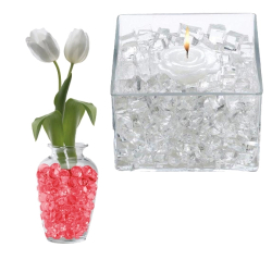 CUBES D'EAU DECORATIFS EN GEL - ROUGE - (POT DE 10 OZ)