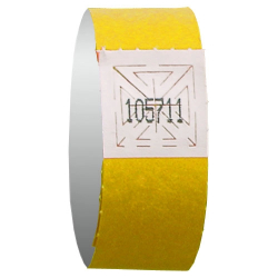 BRACELET D'ADMISSION JAUNE -3/4" - PAQUET DE 500 UNITES