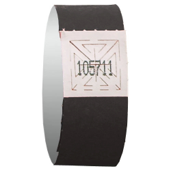 BRACELET D'ADMISSION NOIR - 3/4" - PAQUET DE 500 UNITES