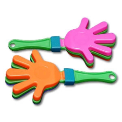 PLASTIC 7.5'' HAND CLAPPERS - ASSORTED COLOR - PACK OF 12