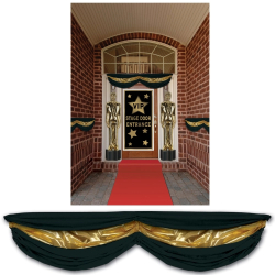 GUIRLANDE DE TISSU 5' 10" - NOIR &OR - PAQUET DE 6