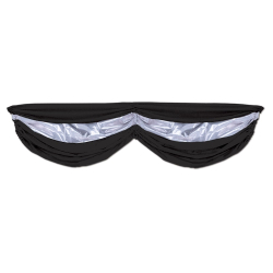GUIRLANDE DE TISSU 5' 10" - NOIR &ARGENT - PAQUET DE 6